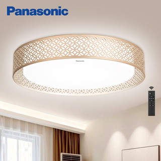 Panasonic 松下 吸顶灯LED遥控调光调色客厅卧室灯具铁艺装饰框HHXZ3003 花舞系列金色 36瓦