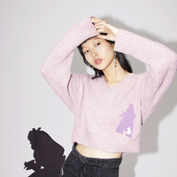 LILY 丽丽 迪士尼爱丽丝系列 女士V领短款毛衣 121439TK921