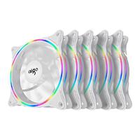 aigo 爱国者 冰魄系列 彩虹V1 RGB 120mm 机箱散热风扇 白色 五个装