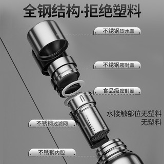 moosen 316不锈钢保温杯男大容量茶水分离泡茶水杯子户外车载便携壶定制刻字logo 钢本色1000ml-茶水分离升级款-关注得杯套杯刷