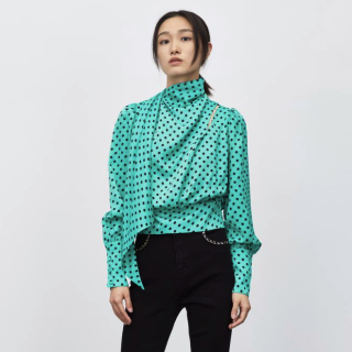 urbanrevivo波点不对称衬衫wj45s2cn2002