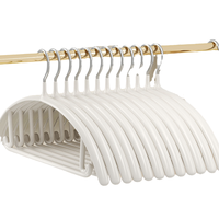 越图 无痕浸胶衣架 30只 奶油白