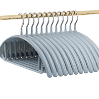 越图 无痕浸胶衣架 30只 银灰色