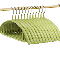 越图 无痕浸胶衣架 30只 果绿