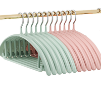 越图 无痕浸胶衣架 30只 欧绿+慕斯粉