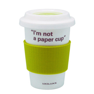 乐扣乐扣（LOCK&LOCK）陶瓷杯马克杯咖啡杯带盖水杯情侣杯 370ml 绿色-陶瓷盖