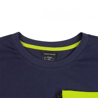 SKECHERS 斯凯奇 男子运动T恤 P320M035/007D 中世纪蓝 XL