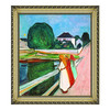 雅昌 爱德华·蒙克《桥上的小女孩》54x61cm 油画布 宫廷金实木框