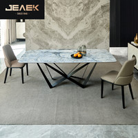 Jeaek现代简约岩板餐桌大理石饭桌意式轻奢极简风格家用小户型 180*90*75CM
