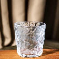 前力 冰川纹玻璃杯 330ml 透明矮款