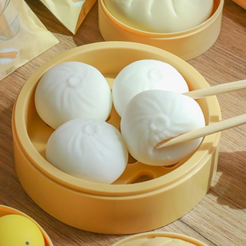 仿真小笼包发泄捏捏乐手捏减压神器叉烧包大蒸笼拉拉乐恶搞创意大包子