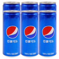 pepsi 百事 可乐330ml*6罐装 细长罐 可乐型汽水碳酸饮料
