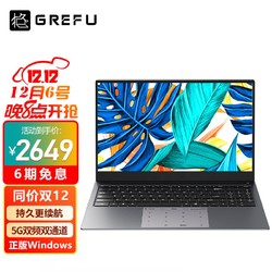 grefu 格莱富 15.6英寸笔记本电脑（J5205、16GB、256GB SSD）