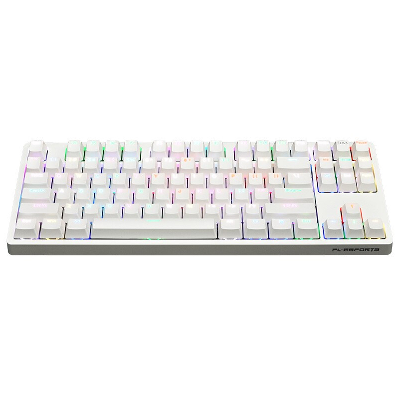FL·ESPORTS 腹灵 F11 87键 蓝牙双模机械键盘 白色 高特黑轴 RGB