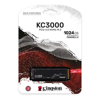 Kingston 金士顿 KC3000系列 NVMe M.2 固态硬盘 1TB (PCI-E4.0×4) SKC3000S/1024G