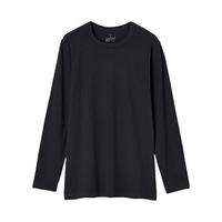 MUJI 無印良品 男士圆领长袖T恤 FAB40C1A 黑色 L