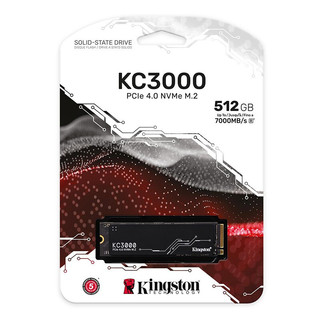 Kingston 金士顿 KC3000系列 NVMe M.2 固态硬盘 512GB (PCI-E4.0×4) SKC3000S/512G
