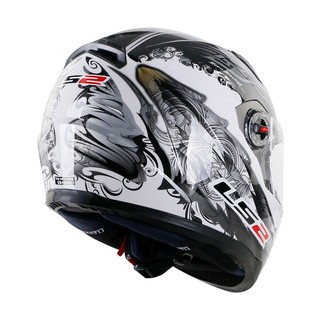 LS2 FF358 摩托车头盔 全盔 特白灰银白马王子 XXL码