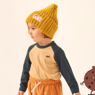 Tinycottons AW21 儿童圆顶针织帽 纯色款 竹黄色
