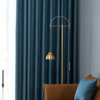 JINCHAN 金蝉 免打孔隔断窗帘 蝴蝶蓝 1.6*2.7m-2.1*2.7m 双开款