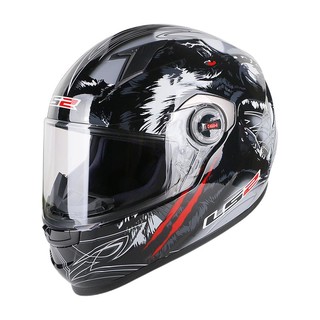 LS2 FF358 摩托车头盔 全盔 灰狼图腾 L码