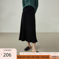 范思蓝恩214359直筒坑条针织半身裙女中长款a字裙秋冬2021年新款