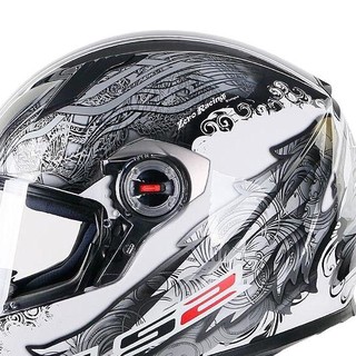 LS2 FF358 摩托车头盔 全盔 特白灰银白马王子 XXL码