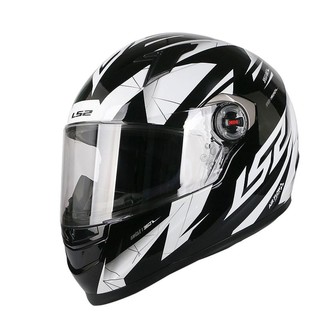 LS2 FF358 摩托车头盔 全盔 黑白弹道 XL码