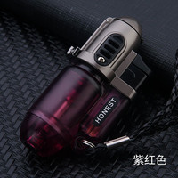 HONSET百诚迷你小喷枪直冲打火机充气定火男士便携防风打火机送男朋友的礼物送长辈送亲朋好友打火机 紫红色/新品