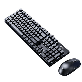 AOC 冠捷 GK410 机械键盘 青轴+MS100鼠标 键鼠套装 黑色