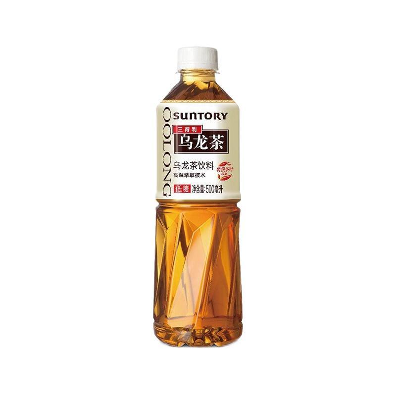 SUNTORY 三得利 无糖低糖乌龙茶500ml*15瓶整箱沁柠水蜜桃风味饮料果味饮料