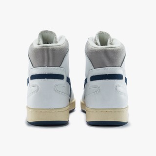 diadora/迪亚多纳男鞋 板鞋高帮经典复古做旧女款休闲鞋透气运动鞋MI BASKET 白/蓝C8967 42.5