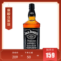 JACK DANIEL‘S 杰克丹尼 [1000mL大瓶装]杰克丹尼(Jack Daniel’s)洋酒黑方 美国田纳西州威士忌 带盒