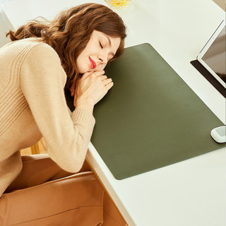 加热鼠标垫暖桌垫发热超大学生办公室暖手 墨绿色
