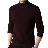 CARBINEER 男士高领羊绒衫 JXB351688 深红 L