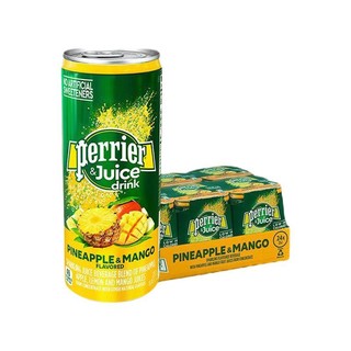 perrier 巴黎水 含气果汁饮料 菠萝&芒果混合口味 250ml*24罐