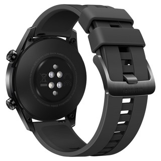 HUAWEI 华为 WATCH GT2 蓝牙版 智能手表 46mm 黑色钛合金表壳 黑色橡胶表带 (北斗、GPS、血氧)