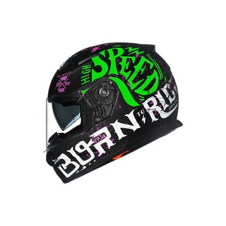 FASEED FS-817 摩托车头盔 全盔 绿色浪漫夜/哑黑 XL码