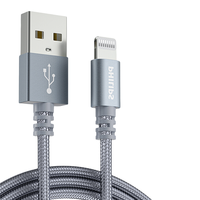 PHILIPS 飞利浦 SWR1519W/93 MFi认证 2.4A 数据线 编织 1.8m 太空灰