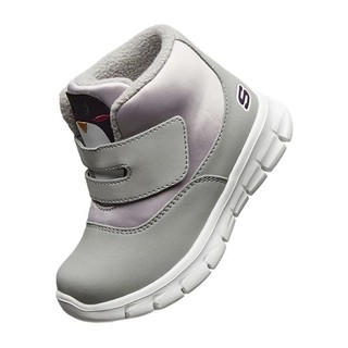 SKECHERS 斯凯奇 Synergize 儿童加绒短靴 664106N/GRY 灰色 26码