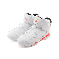 AIR JORDAN Jordan 6 Retro Little Flex PS 儿童篮球鞋 CT4416-101 白色/黑/红外线红 32码