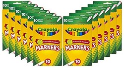 Crayola 绘儿乐 细线标记散装 12 个标记包 10 种颜色