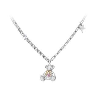 shine 萱子 桃心熊不对称项链 50cm