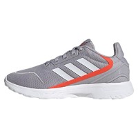 adidas 阿迪达斯 NEBZED K 儿童休闲运动鞋 FV9601 灰色/白色/荧光橙红色 29码
