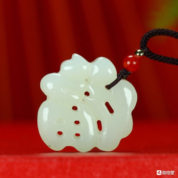 福字和田玉白玉吊坠 男女宝宝款 圣诞节好礼