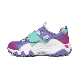 SKECHERS 斯凯奇 D'LITES 2.0 女童休闲运动鞋 996458L/LVMT 薰衣草色/多彩色 27.5码