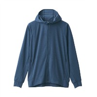 MUJI 無印良品 男士拉链连帽夹克 ABR02A0S 海军蓝 S