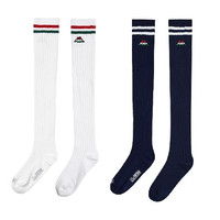 Kappa 卡帕 女士棉质高筒袜套装 KP1W04 螺纹款 2双装(白色+藏青)