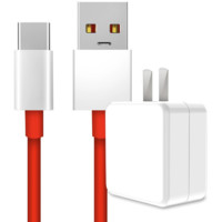 Belier 手机充电器 USB-A 20W 白色+Type-C 数据线 TPE 1m 红色 线充套装