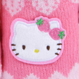 Hello Kitty 凯蒂猫 KT01B17014 女童挂脖手套 中粉